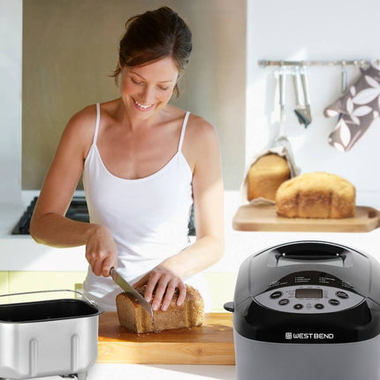Hi-Rise Bread Maker, 12 Preset Digital Controls, 3-Lb Capacity, Automatic Bread Machine