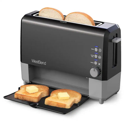 QuikServe Black 2-Slice Toaster – Extra Wide Slots, Cool Touch Exterior