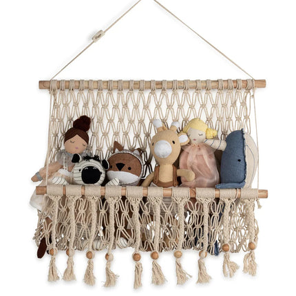 Willow Macrame Storage Wall Decor Boho Hanging Organizer Basket Shelf