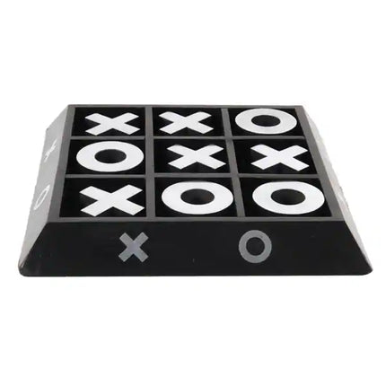 Wood and Aluminum X O Game Accent Piece Decorative Tic Tac Toe Table Decor
