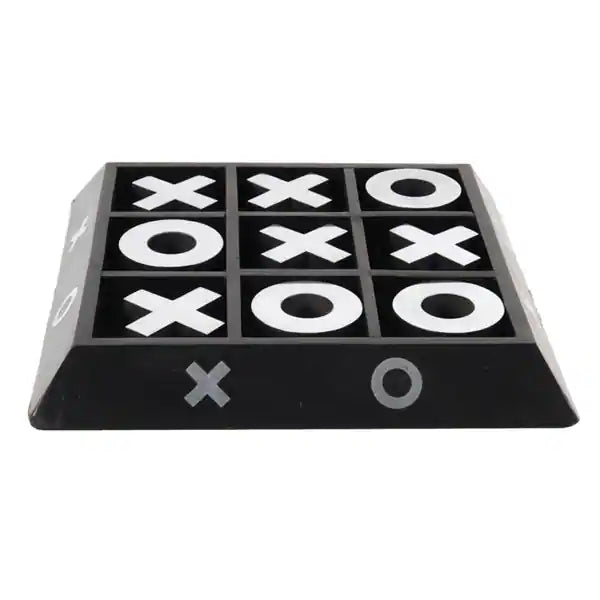 Wood and Aluminum X O Game Accent Piece Decorative Tic Tac Toe Table Decor