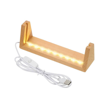 Wooden LED Light Base, Beech Wood Display Stand for Crystal Glass Resin Art