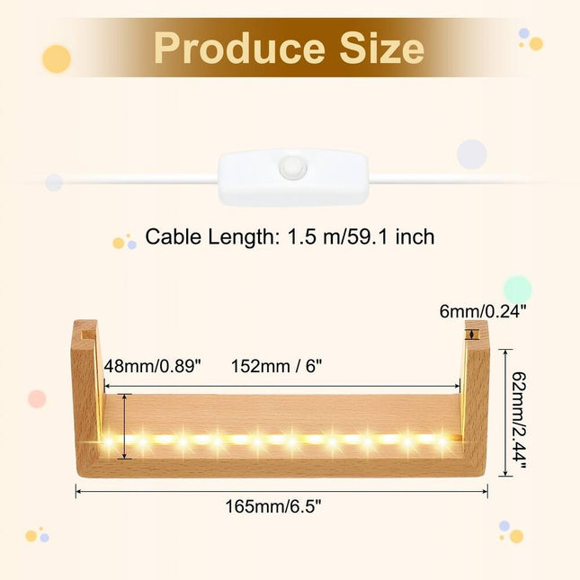 Wooden LED Light Base, Beech Wood Display Stand for Crystal Glass Resin Art