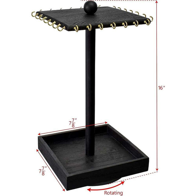Wooden Rotating Jewelry Organizer – 360° Storage Display Stand