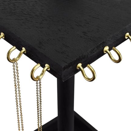 Wooden Rotating Jewelry Organizer – Compact Spinning Storage Stand