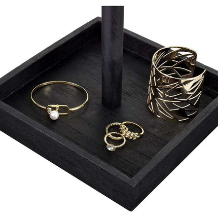 Wooden Rotating Jewelry Organizer – 360° Storage Display Stand