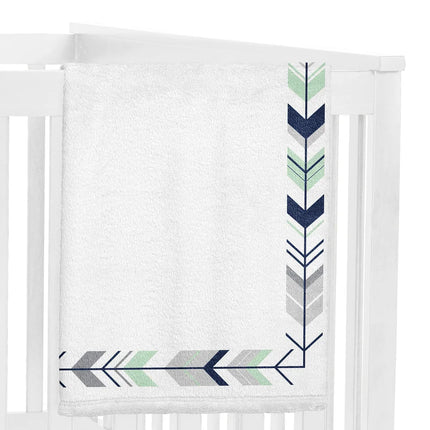 Woodland Arrow Baby Milestone Blanket – Grey, Navy & Mint, Gender Neutral