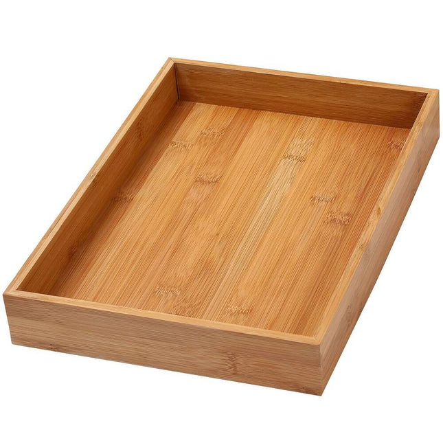 Home Bamboo Kitchen Drawer Organizer – Storage Box for Utensils