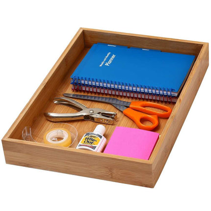 Home Bamboo Kitchen Drawer Organizer – Storage Box for Utensils