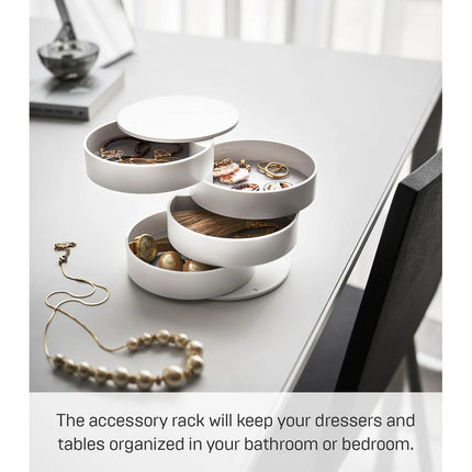Stacked Jewelry Organizer with Open Design – ABS Plastic Storage Box
