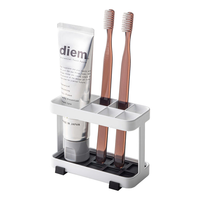 Modern Steel Toothbrush and Toothpaste Organizer Stand Compact Size
