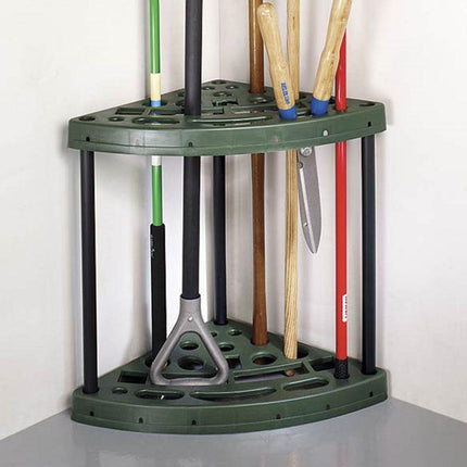 Garden Tool Organizer Corner Rack Holds 18 Yard Tools Broom Storage Garage