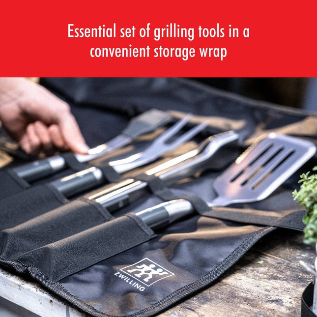 5 Pc BBQ+ Grill Tool Set Stainless Steel Barbecue Cooking Tools Kit