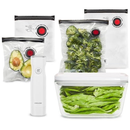 6 Pc Fresh & Save Glass Vacuum Starter Set Airtight Food Storage System