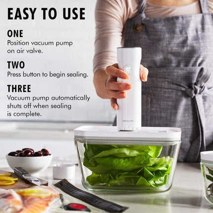 6 Pc Fresh & Save Glass Vacuum Starter Set Airtight Food Storage System