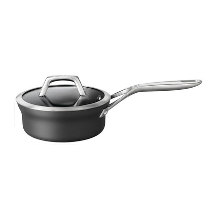 Motion Hard Anodized 1.5QT Nonstick Sauce Pan with Lid Black Cookware