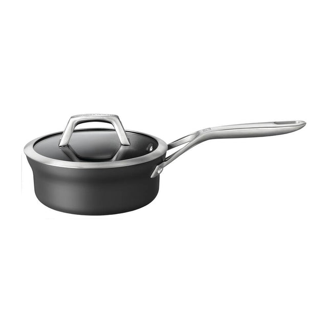 Motion Hard Anodized 1.5QT Nonstick Sauce Pan with Lid Black Cookware
