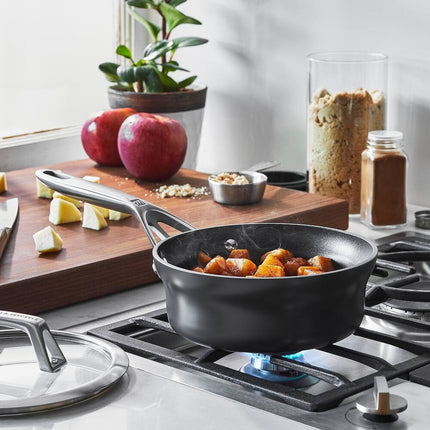 Motion Hard Anodized 1.5QT Nonstick Sauce Pan with Lid Black Cookware