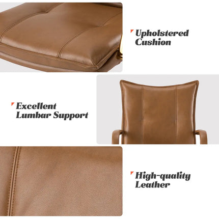 Modern Zarina Desk Chair with Wheels, Faux Leather Swivel Office Chair Height Adjustable