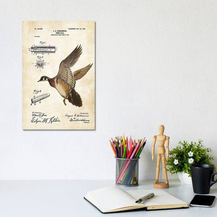 Duck Hunting Canvas Print by Patent77 12x8 Inch Artwork