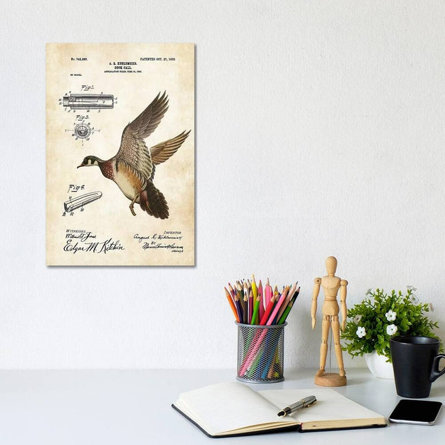 Duck Hunting Canvas Print by Patent77 12x8 Inch Artwork