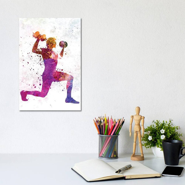 Man Exercising Weight Training" Canvas Print by Paul Rommer – 12x8x0.75