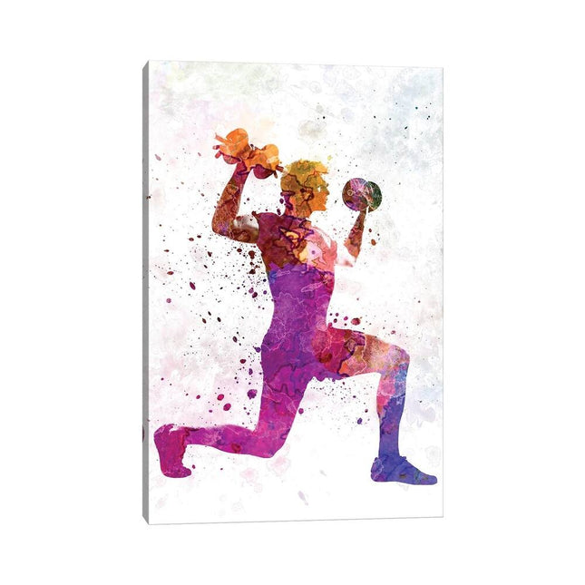 Man Exercising Weight Training" Canvas Print by Paul Rommer – 12x8x0.75
