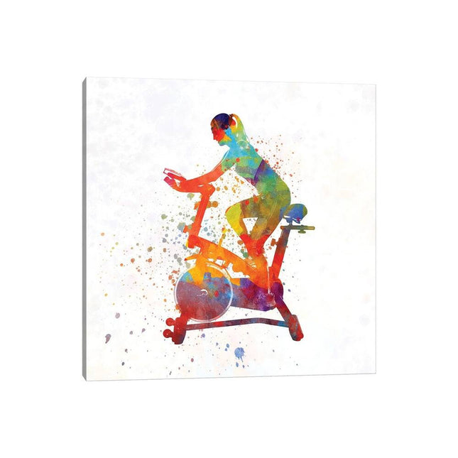 Paul Rommer Gym Exercise Canvas Print Spin Bike Wall Art 12x12