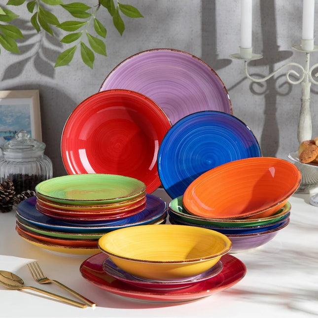 Bonita Series Assorted Colors Dinnerware Set – Service for 6